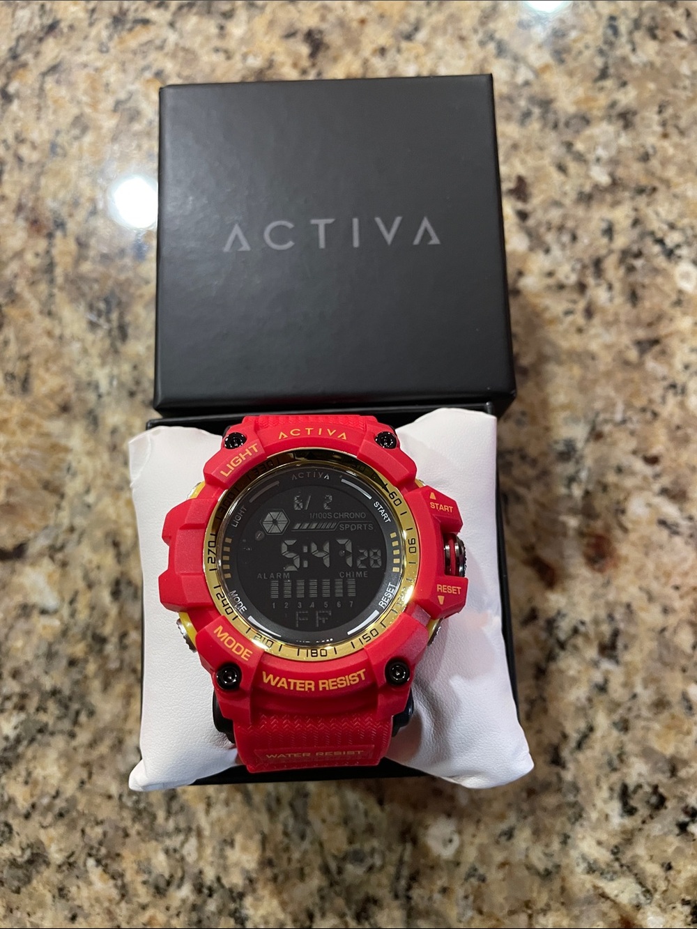 Ativa Red and Gold Digital Sports Watch with Black Display